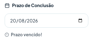 Alerta vermelho "Prazo vencido!" no card de um caso no painel de gestão.